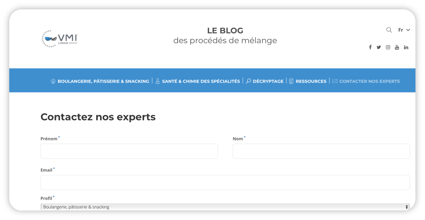 formulaire de contact vmi