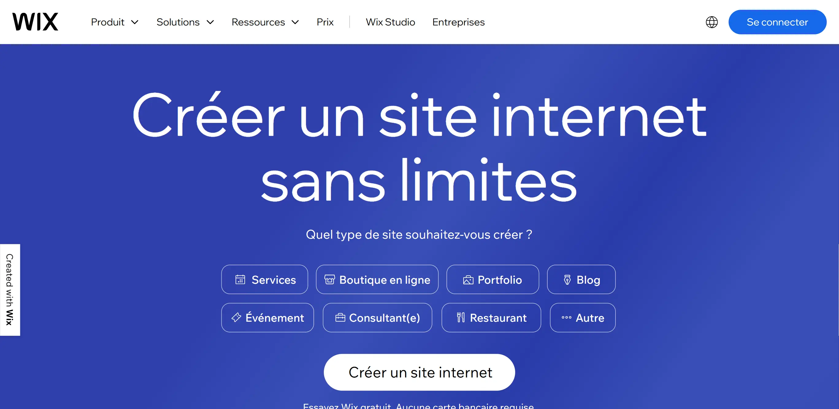 Créer son site internet avec Wix