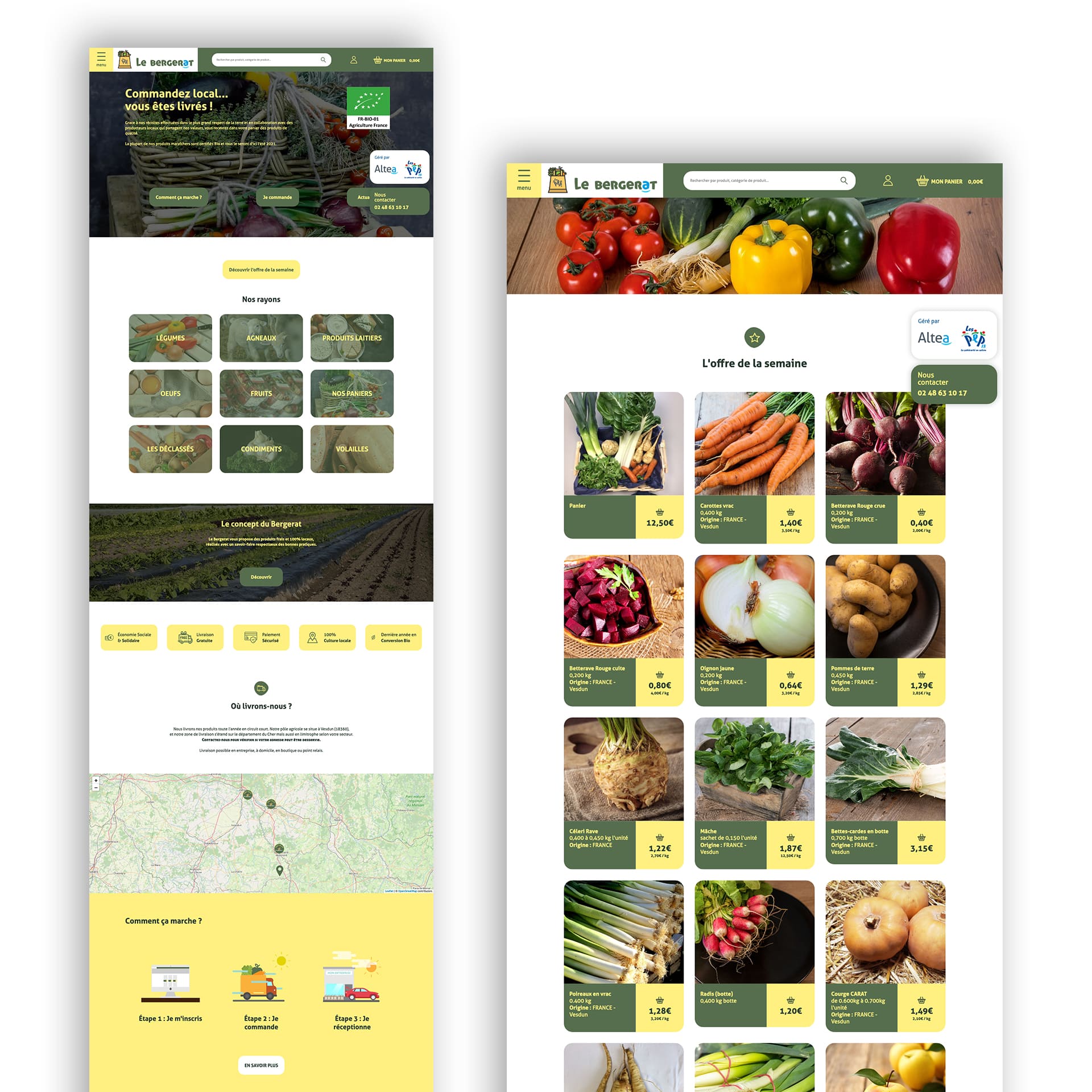 Maquettes site e-commerce Le Bergerat