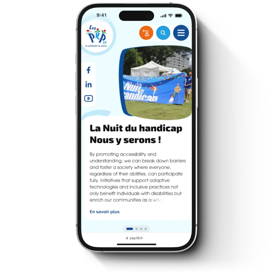 Le nouveau site des PEP18 responsive
