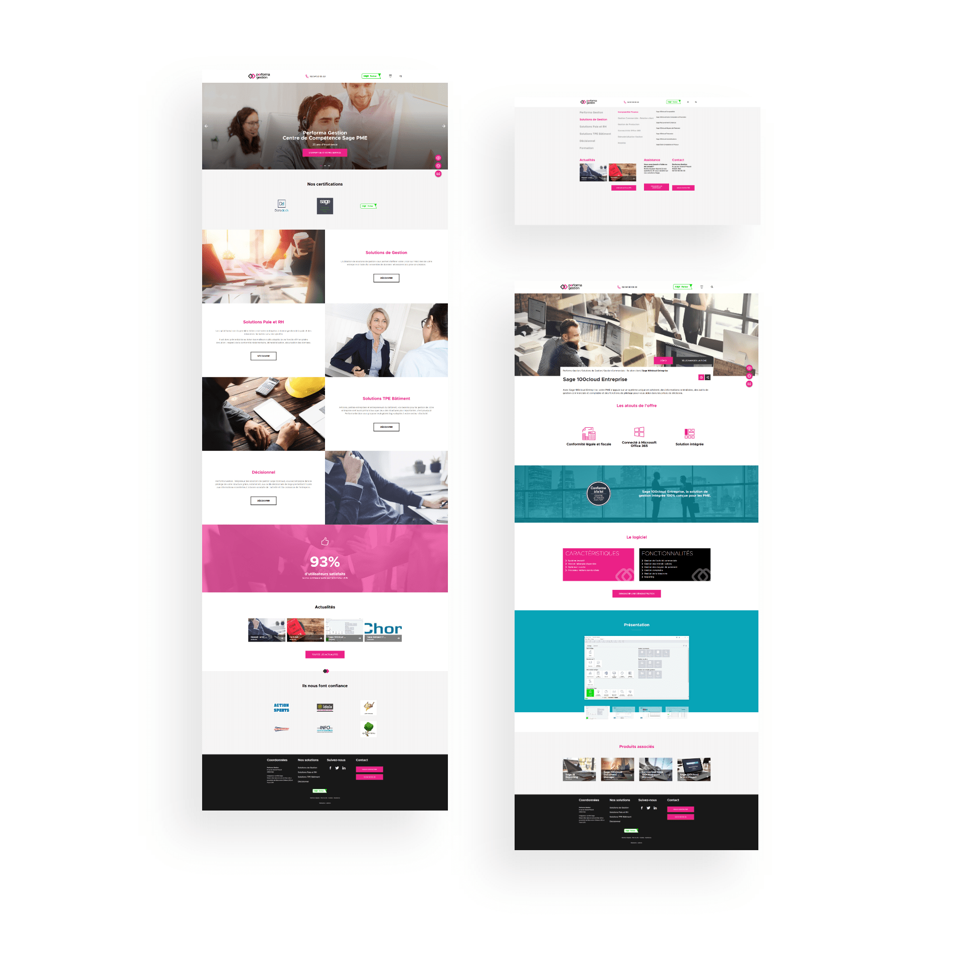 Maquettes site web Performa Gestion