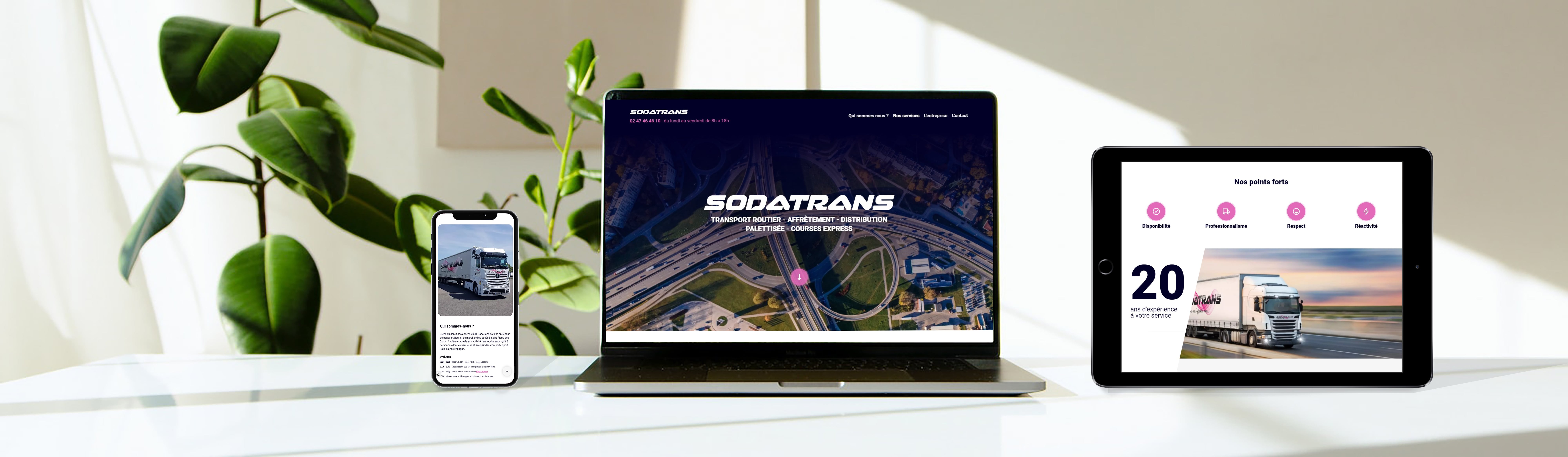 Landing page transport routier Sodatrans