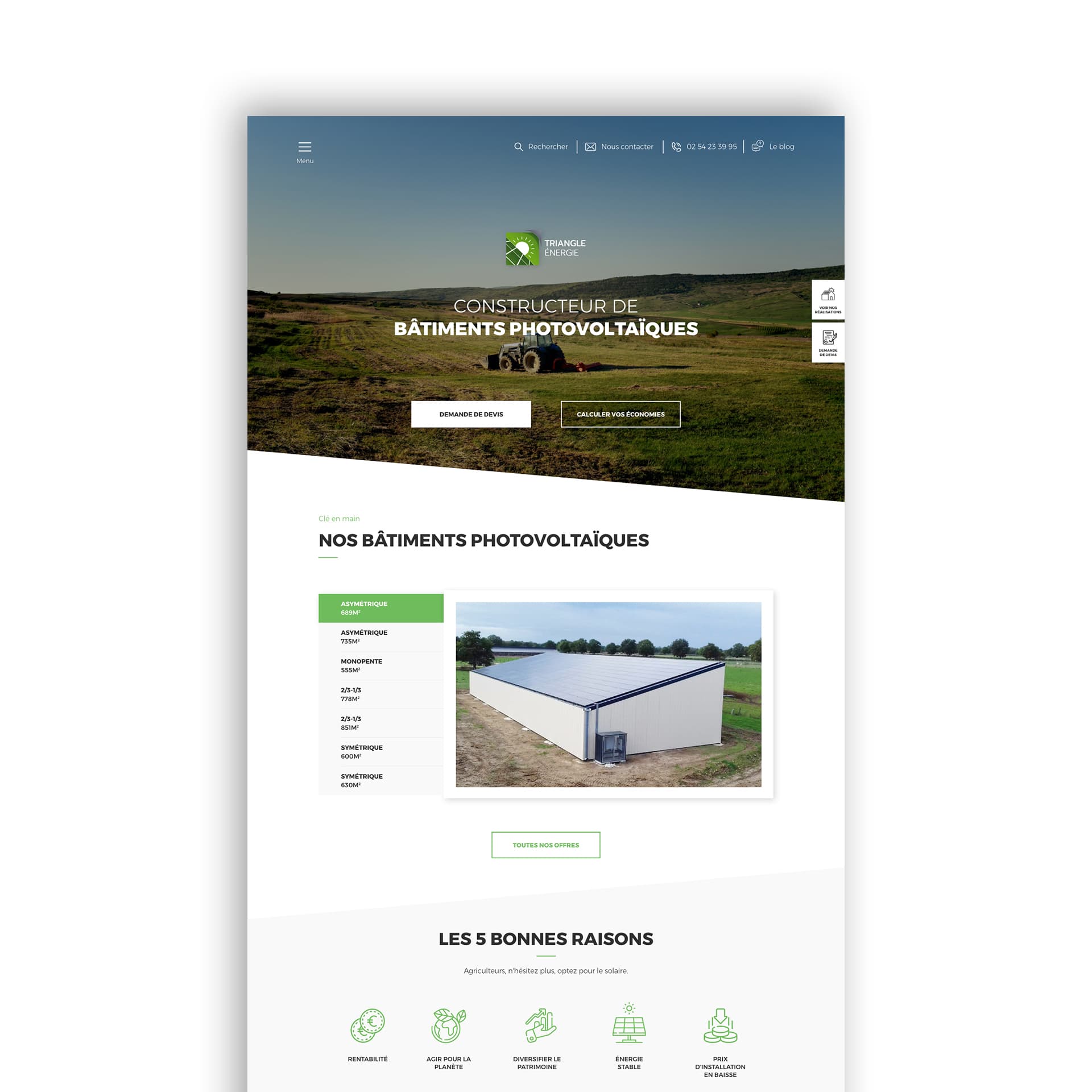 Maquette site photovoltaïque agricole